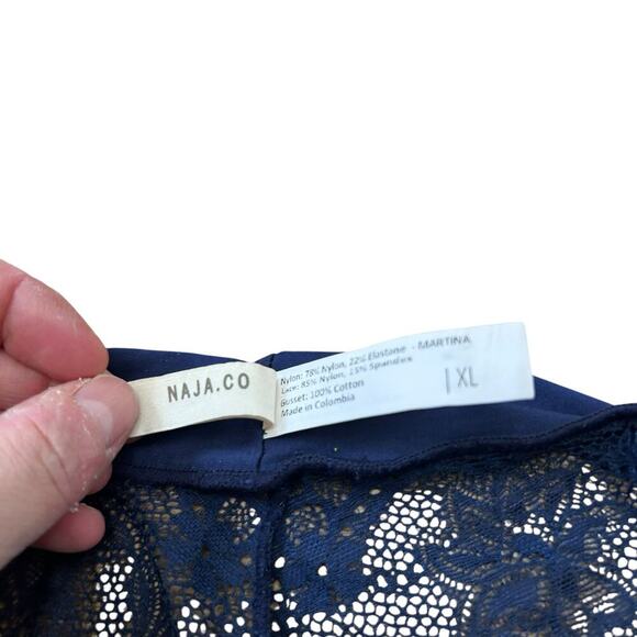 NAJA Underwear Cheeky Hipster Navy Blue Lace Size XL - Picture 6 of 8